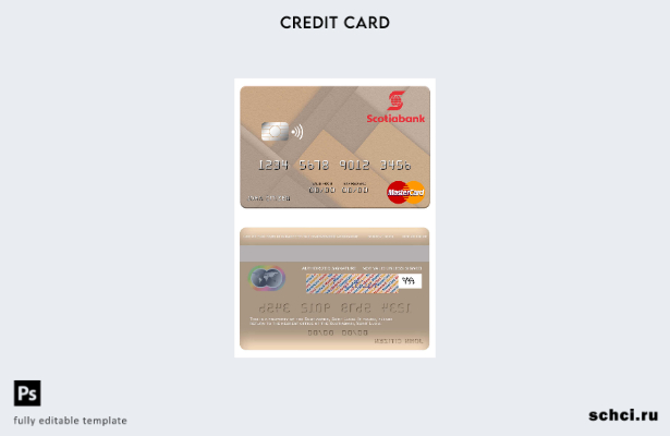 цифровая загрузка шаблона карты Mastercard Scotiabank Сент Люсии